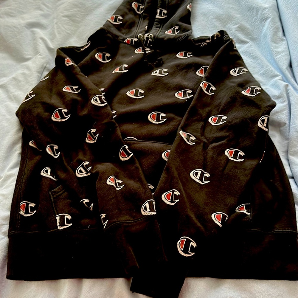 CHAMPION all over logo hoodie